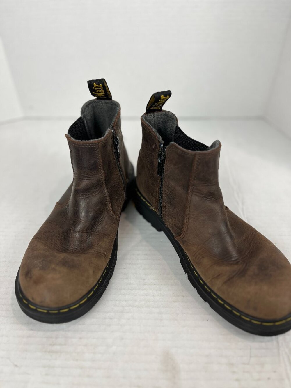 Women's Brown Doc Marten Chelsea Booties, Size US 6, EU 37